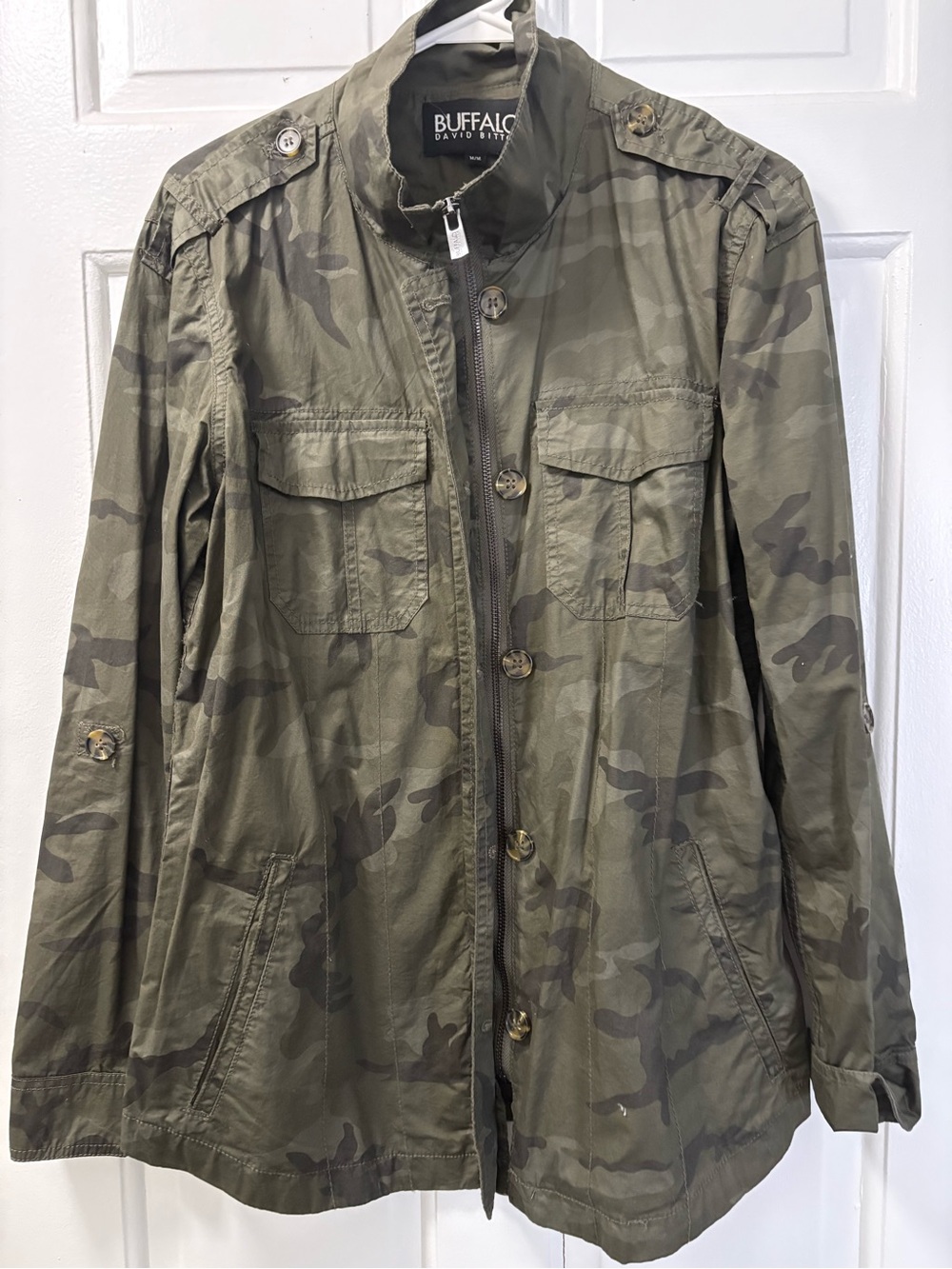 Buffalo David Bitton Women’s Olive Camo Military Jacket